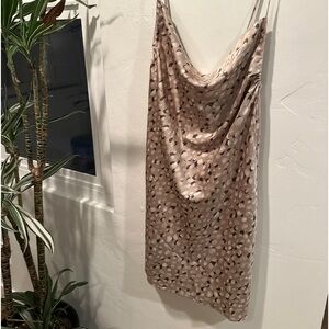 NWOT Silk Cowlneck Champagne Dress
